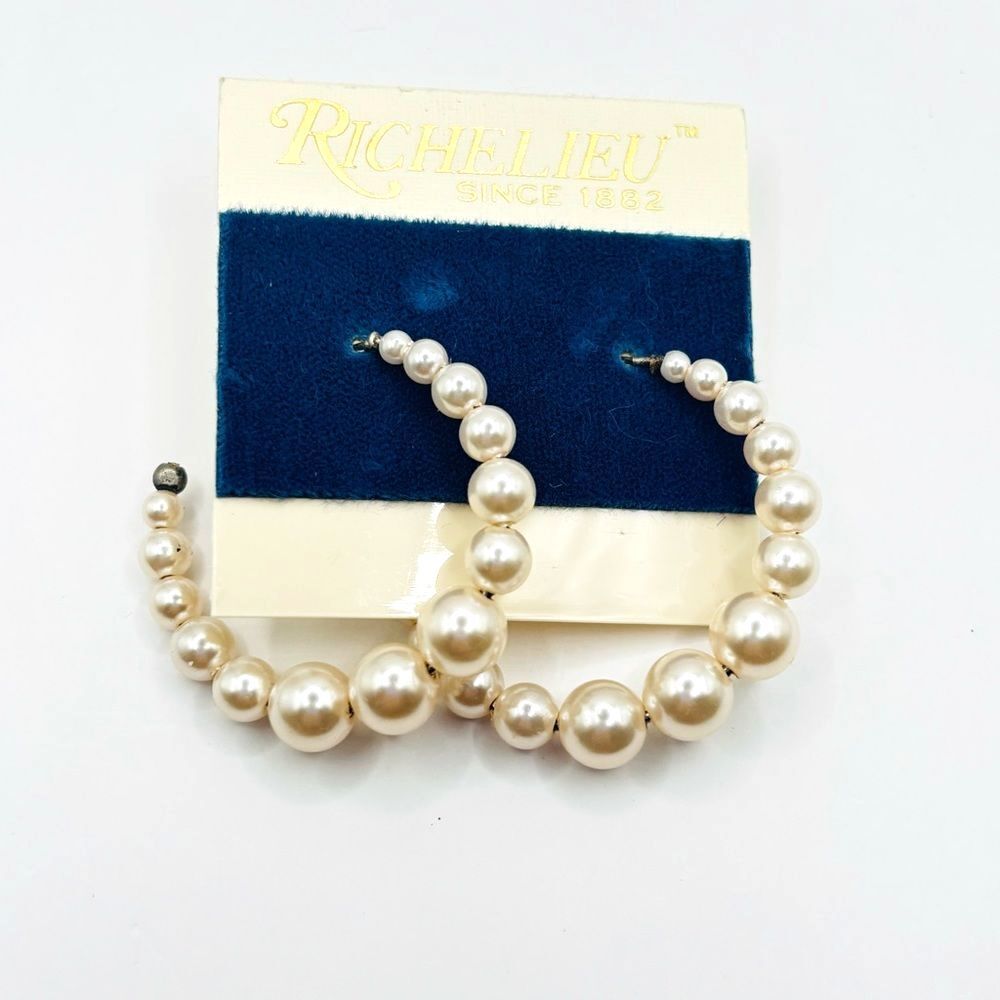 Vintage Pearl Hoop Earrings Richelieu Classic Pearl Hoop Earrings